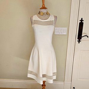 White French Connection Ribbed Skater Dress